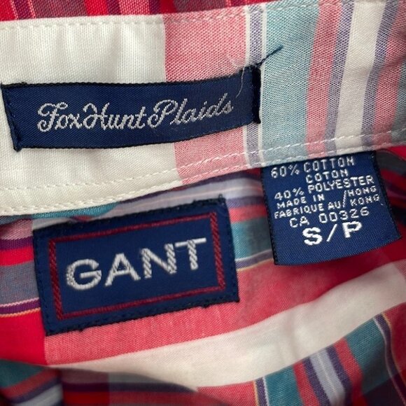Gant fox hunt plaids button down shirt career plaid shirt sz sm - Picture 4 of 8